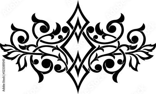 Stylized Victorian Gothic diamond ornament