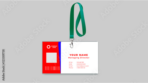 Employee Horizontal Id Card Template , Medical identity badge