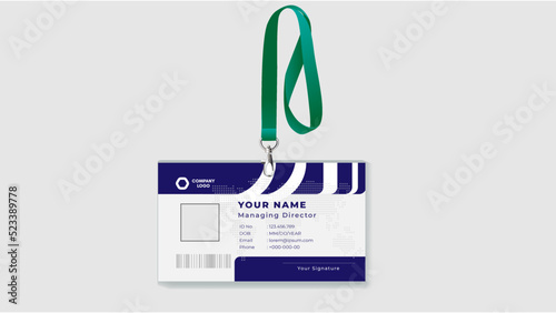 Employee Horizontal Id Card Template , Medical identity badge