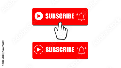 Subscribe buttons. Video channel interacting UI element with different design template, subscription logo design. Vector illustration online education subscriber and social media icon subscribing
