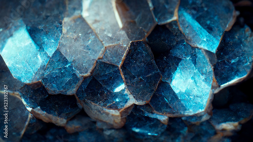 Blue geode crystal texture pattern