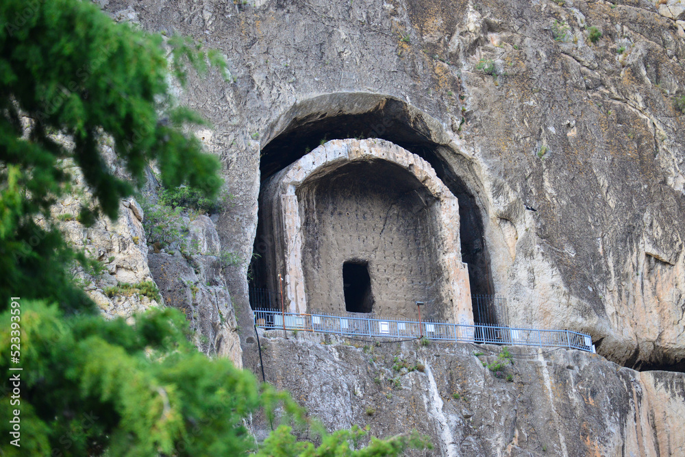 Rock-tombs in  Amasya, Turkey - Amasya is located in the north of Anatolia, in the inner part of the Middle Black Sea Region, at the junction point of the roads which connect Black Sea Coast to 