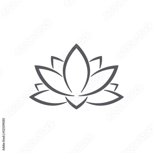 linear lotus logo templates. Vector floral linear lotus logo. Design lotus flower outline. Vector illustration. Lotus icon.