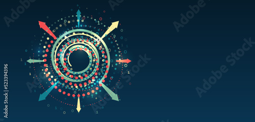 Sorting a large amount of data on a dark background. Structuring the flow of information. Data analytics concept.