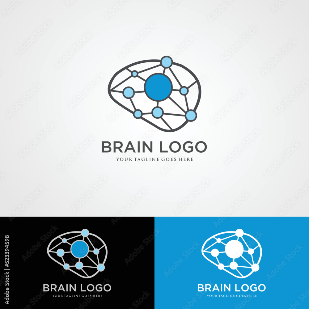 Brain technology logo template, Digital abstract logos for creative ...