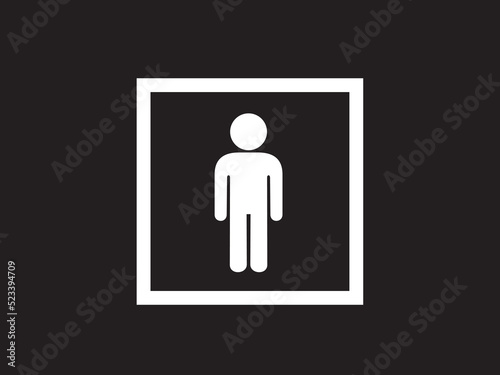 Isolation - Squared barrier is isolating person and man inside. Human stuck in the box. Frame as symbol of comfort zone