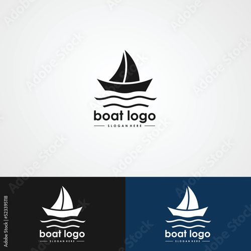 boat logo, sail boat, speed boad logo design