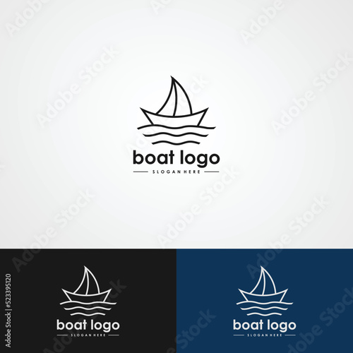 boat logo, sail boat, speed boad logo design