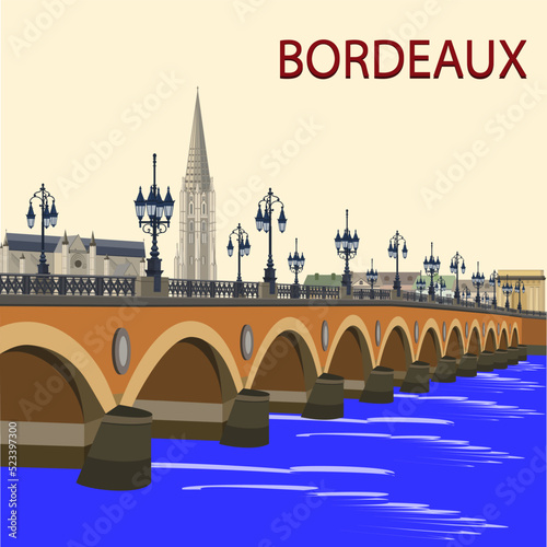Pont de Pierre bridge in Bordeaux