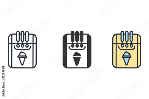 Ice cream machine icons  symbol vector elements for infographic web