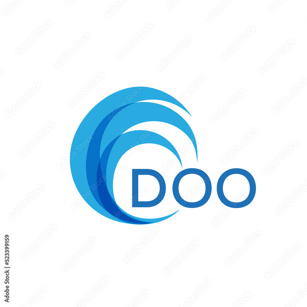 DOO letter logo. DOO blue image on white background. DOO Monogram logo