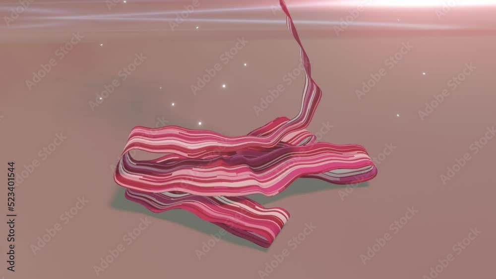 Wedding banner, animation, pink ribbon falling on a pink background, at ...