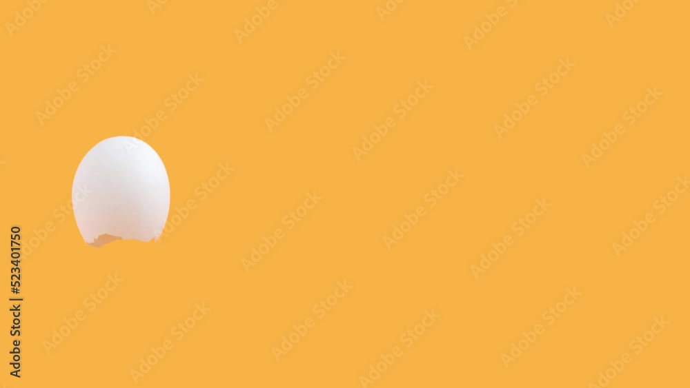 Simple Halloween concept with flying eggshell 4k. Simple Halloween concept with flying eggshell 4k.