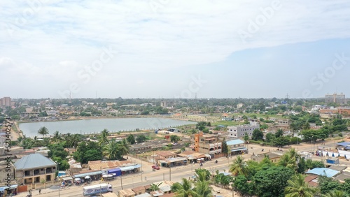 Vu aerienne bassin de rétention d'eau Agbalépdédogan, Togo photo