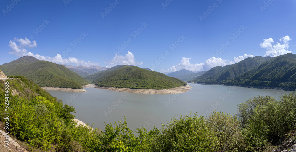 Panorama of Zhinvali Reservoir, Georgia