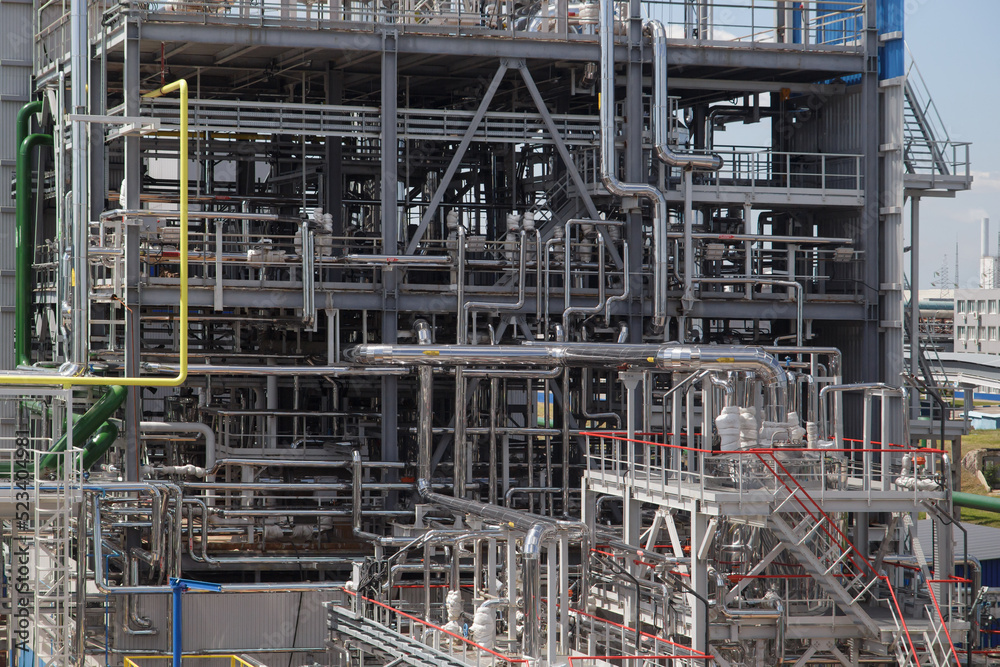 Pipeline system of big chemical plant. Pipeline system of big chemical plant.