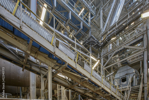 Conveyor belt equipment in big chemical plant. © Елена Бионышева-Абра