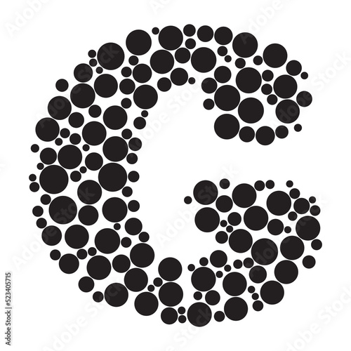 Alphabet letter g with modern style