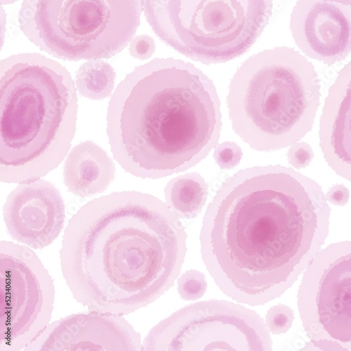 Seamless pattern of watercolor pink spots, abstract gradient