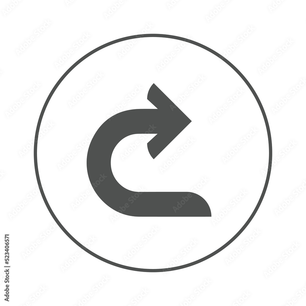 Arrow direction u turn point icon | Circle version icon | Arrow direction u turn point icon | Circle version icon |