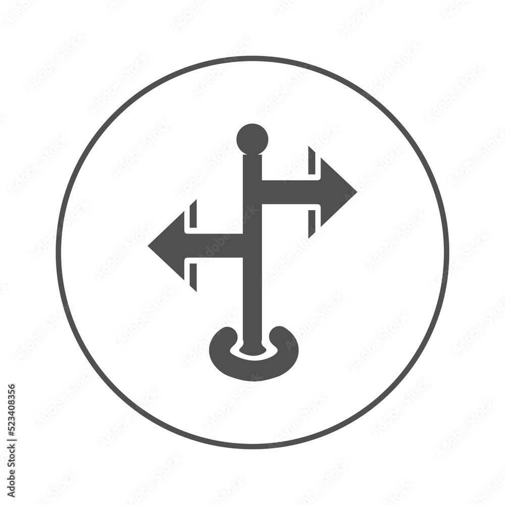 Crossroad arrows direction pointer icon | Circle version icon | Crossroad arrows direction pointer icon | Circle version icon |
