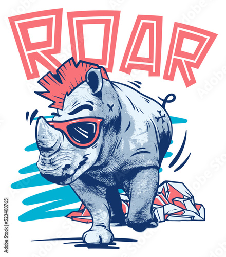 Cool rhino with a urban rock look