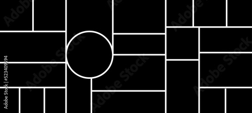 Photo frames. Blank photo collage template made of many parts.