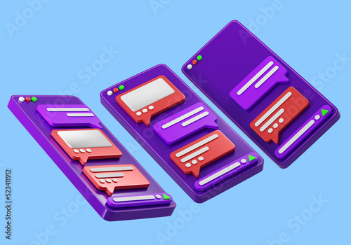 Phone with messages. Phone ...