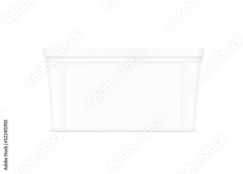Tray with cover mockup. Vector illustration isolated on white background. Can be use for food, ice cream, spread and etc. Ready for your design. EPS10.	