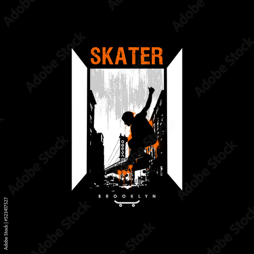 New York, skateboarding typography for t-shirt print. Athletic patch for tee graphic. T-shirt design. Vector
