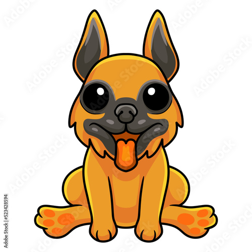 Cute german shepherd dog cartoon sitting