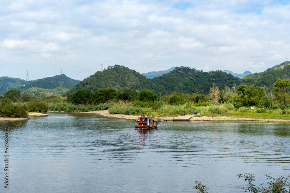 Ancient dam scenic area in Lishui, Zhejiang province, China, with picturesque natural scenery.