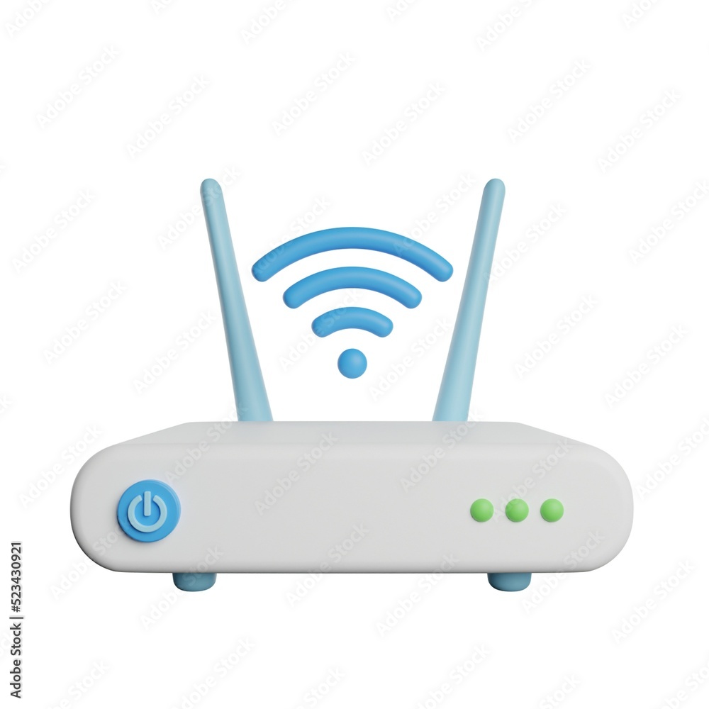 Wifi Router Internet 3D Rendering Illustration Wifi Router Internet 3D Rendering Illustration