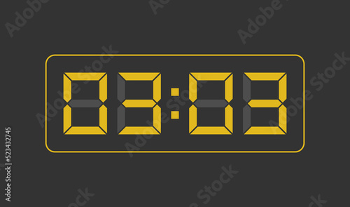 3:03, Digital clock number. Vector illustration.
