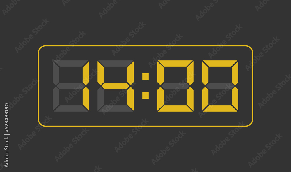 14:00, Digital clock number. Vector illustration.
