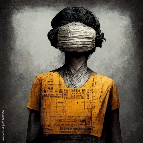 Modern slavery violation of human rights, includes human trafficking, slavery, servitude, forced labour, debt bondage and forced marriage, human exploitation for personal or commercial gain photo