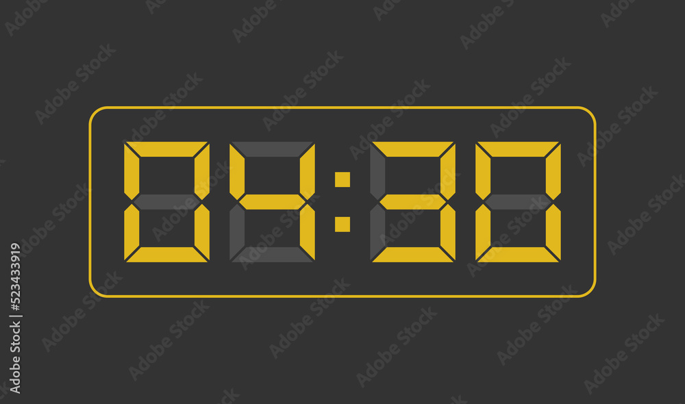 4:30, Digital clock number. Vector illustration. Stock Vector