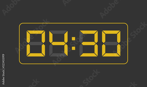 4:30, Digital clock number. Vector illustration.
