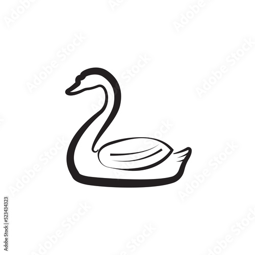 swan line art illustration