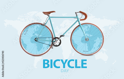 Stylish bicycle on white ba...