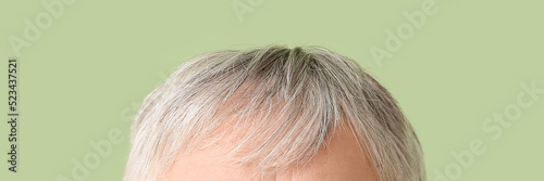 Senior woman with grey hair...