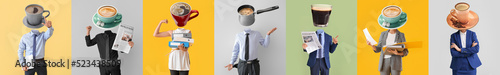 Set of business people with...