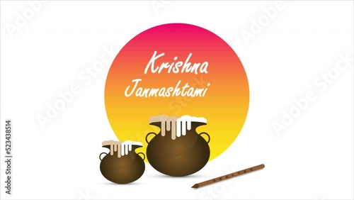 Krishna janmashtami food pots, art video illustration. photo