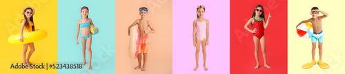 Group of funny little child...