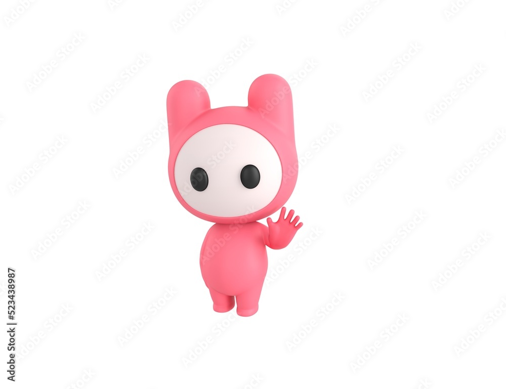 Pink Monster character saying hi in 3d rendering. Pink Monster character saying hi in 3d rendering.