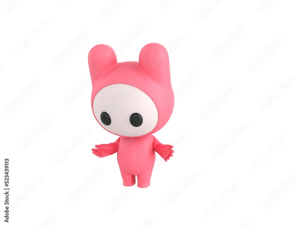 Pink Monster character Unhappy sad disappointed in 3d rendering. Pink Monster character Unhappy sad disappointed in 3d rendering.