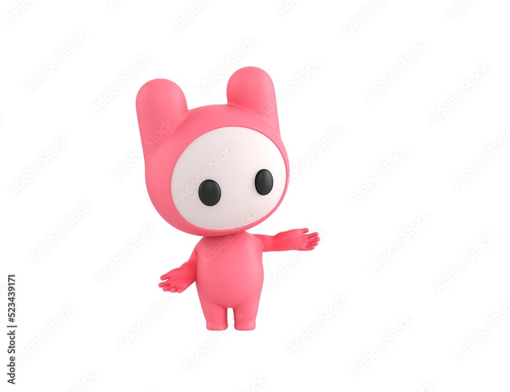 Pink Monster character choosing between two alternatives in 3d rendering. Pink Monster character choosing between two alternatives in 3d rendering.