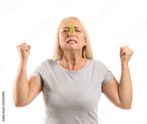 Stressed mature woman with ...