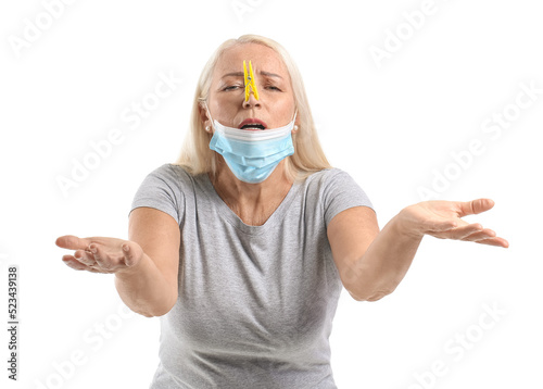 Stressed mature woman with ...