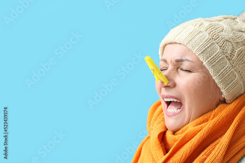 Ill mature woman with cloth...